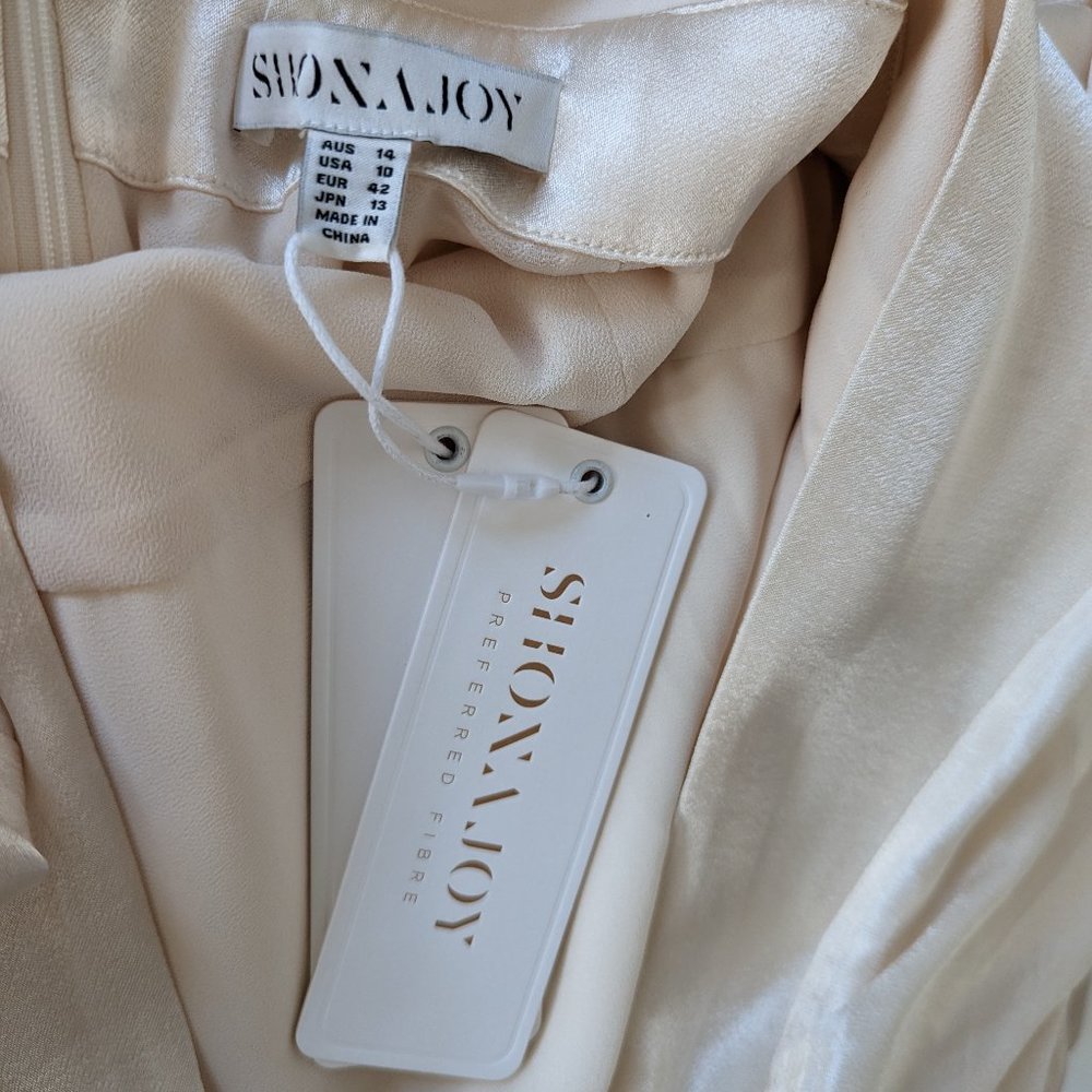 Shona Joy La Lune Balloon Sleeve Backless Midi Dress- Cream - Picture 14 of 15